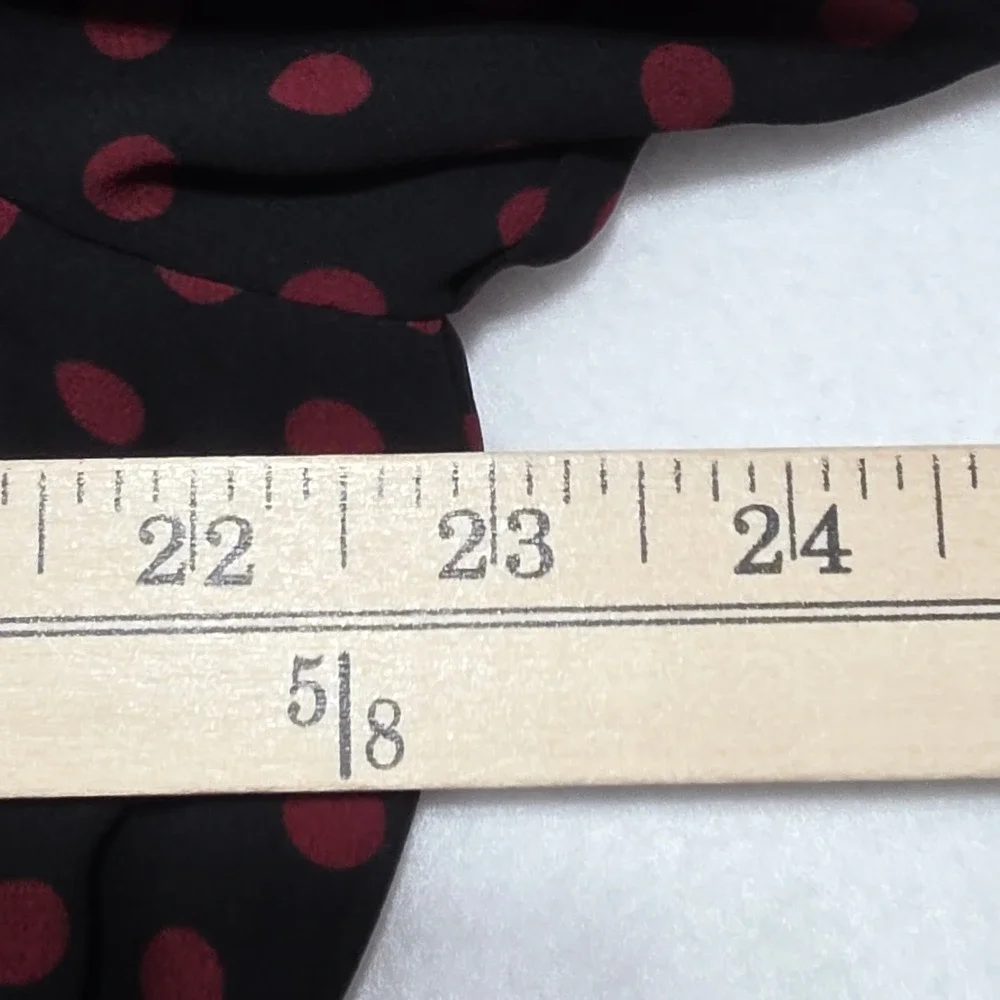 Michael Michael Kors Jumpsuit XL Black Red Polka Dot Long Sleeve Belted Crepe